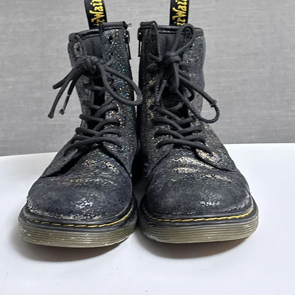Dr Martens Boots‎ Youth USM 4 Crinkle Metallic 1460 J Glitter Combat Zip Ankle